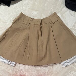 Tan Pleated Women's Skirt